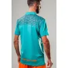 CLOTHING of paddle tennis POLO Green Grid