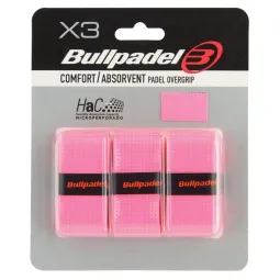 Blister Bullpadel 3 Overgrips GB1201 Comfort Perforated Pink Fluor