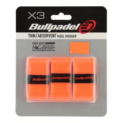 Blister Bullpadel 3 Overgrips GB1705 Senso Perforato Arancio Fluor