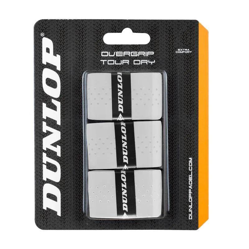 Blister Dunlop 3 Overgrips Tour Dry Blanco