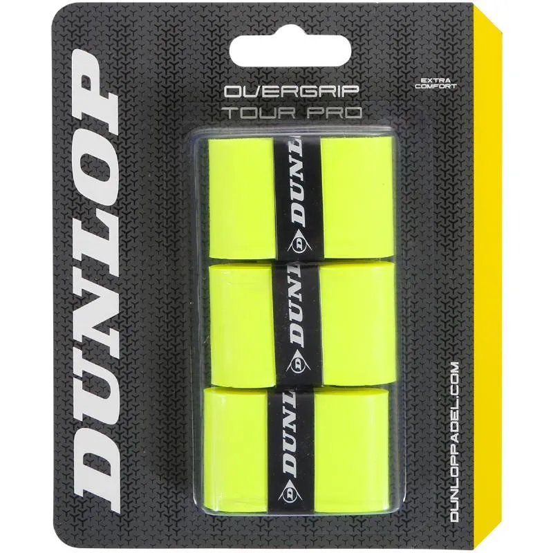 Blister Dunlop 3 Overgrips Tour Pro Amarillo Fluor