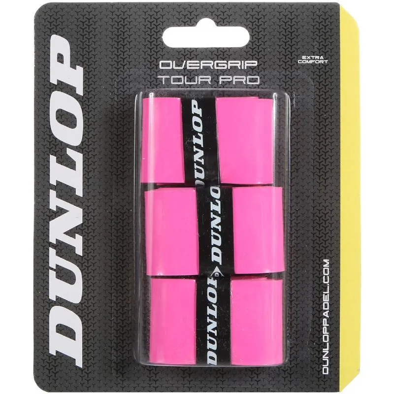 Blister Dunlop 3 Overgrips Tour Pro Pink Fluorine