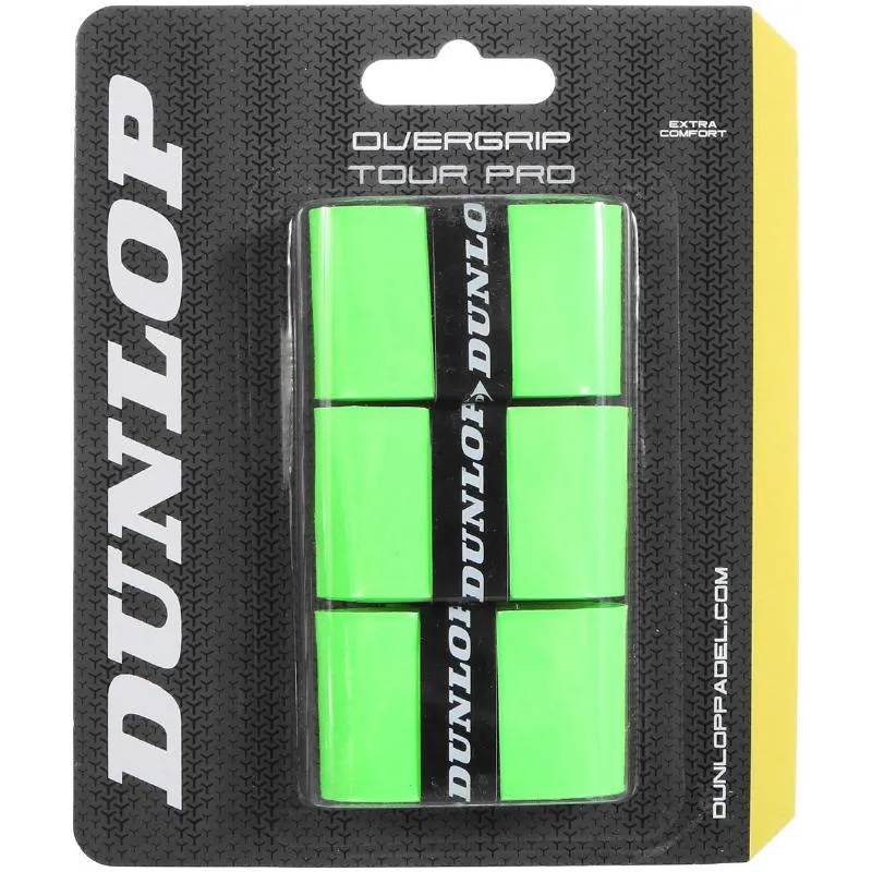 Blister Dunlop 3 Overgrips Tour Pro Verde Fluor