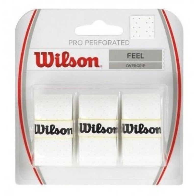 Blister Wilson 3 Overgrips Pro Perforado Blanco - Barata Oferta Outlet