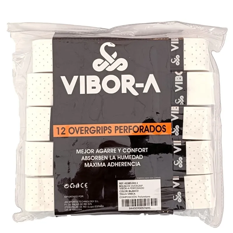 Vibora Perforated White Bag 12 Overgrips