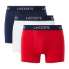 Lacoste Pique Navy Blue White Red Boxers 3 Units