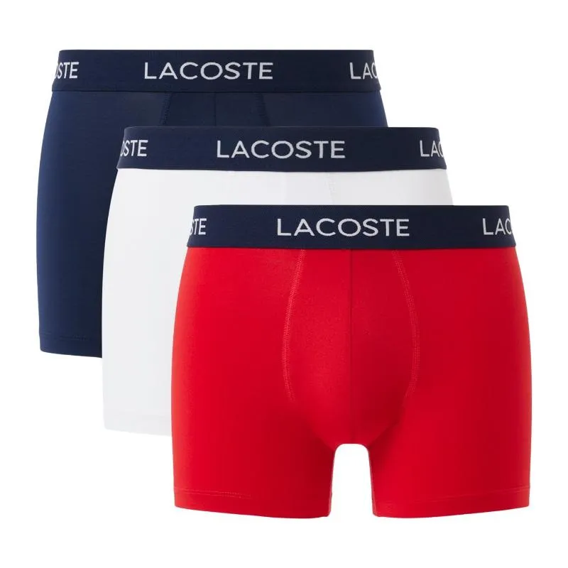 Lacoste Pique Navy Blue White Red Boxers 3 Units