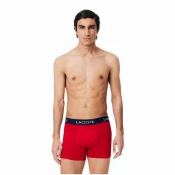 Lacoste Pique Navy Blue White Red Boxers 3 Units