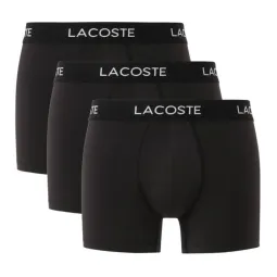 Lacoste Piqué Black Boxers 3 Units