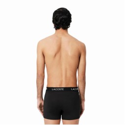 Lacoste Piqué Black Boxers 3 Units