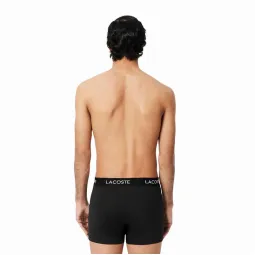 Lacoste Piqué Black Boxers 3 Units