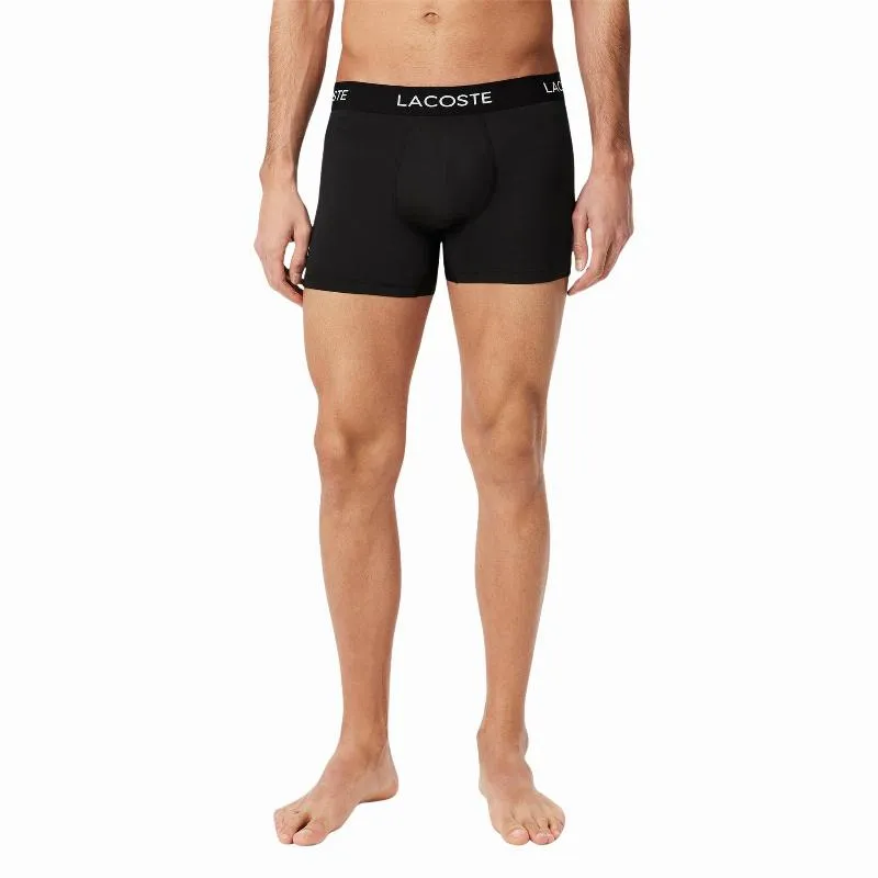 Lacoste Piqué Black Boxers 3 Units