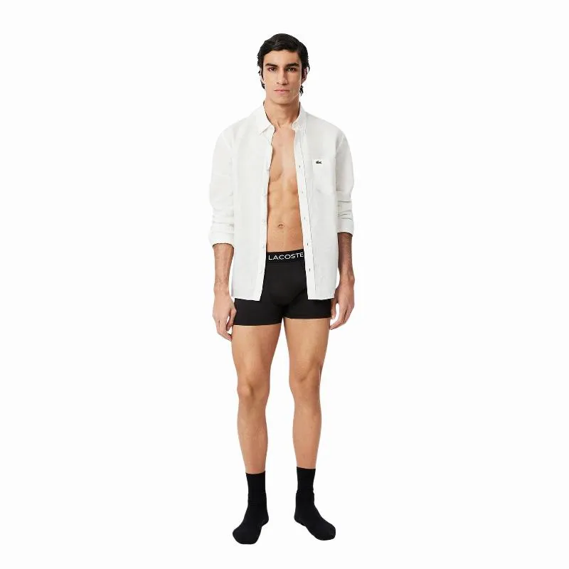 Lacoste Piqué Black Boxers 3 Units