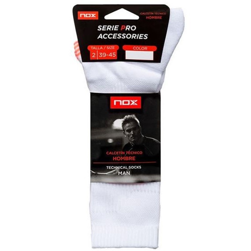 Calcetines Nox Pro Blanco Rojo 1 Par - Barata Oferta Outlet