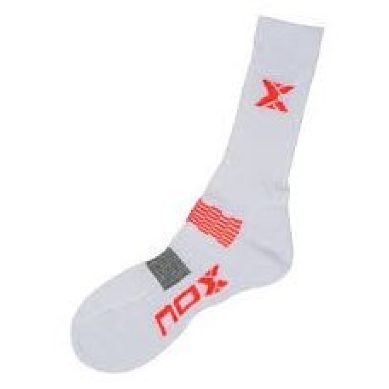 Calcetines Nox Pro Blanco Rojo 1 Par - Barata Oferta Outlet