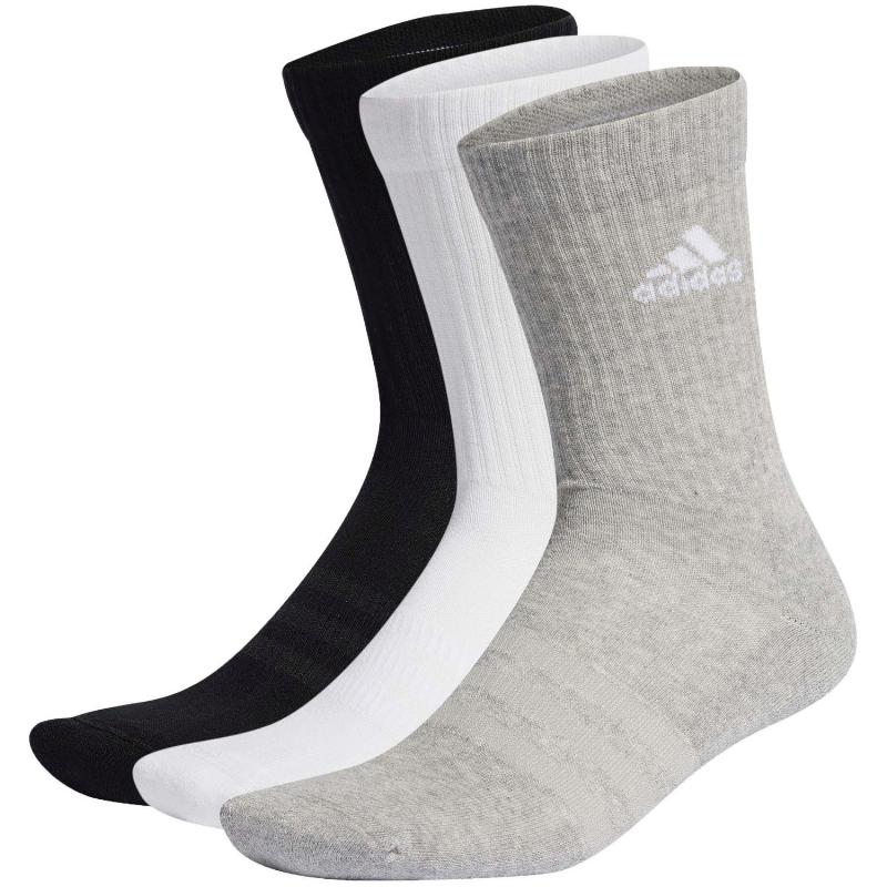 Calcetines Adidas Cushioned Clasico Blanco Negro Gris 3 Pares - Barata Oferta Outlet