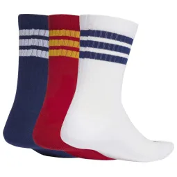 Calcetines Adidas Essentials Cushioned Crew Azul Rojo Blanco 3 Pares