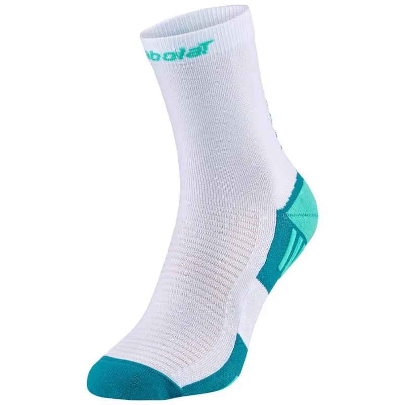 Babolat Padel Mid Calf White Green Socks 1 Pair