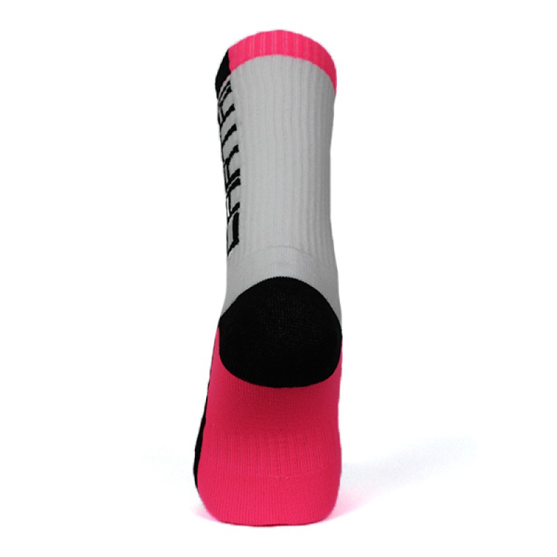 Calcetines Cartri Slash High Blanco Fucsia 1 Par - Barata Oferta Outlet