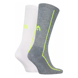 Head Performance Crew Socks White Lime Gray 2 Pairs