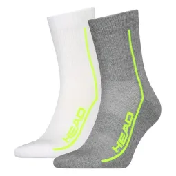 Calcetines Head Performance Short Crew Blanco Gris Lima 2 Pares