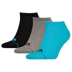 Head Sneaker Socks Blue Grey Black 3 Pairs