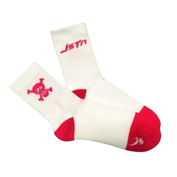 Just Ten White Pink Socks 1 Pair