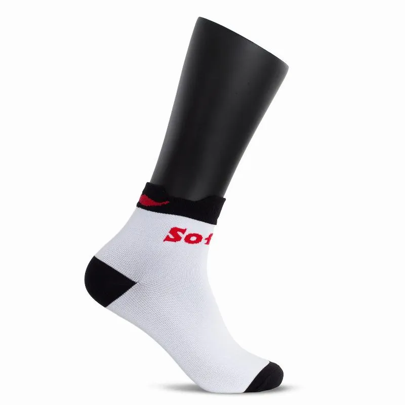 Softee Ankle Socks White Black 1 Pair