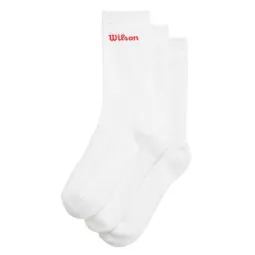 Wilson Crew White Red Socks 3 Pairs