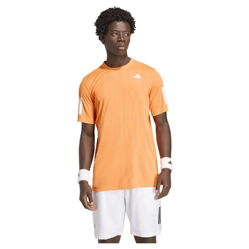 Adidas Club 3 Stripes Orange T-Shirt