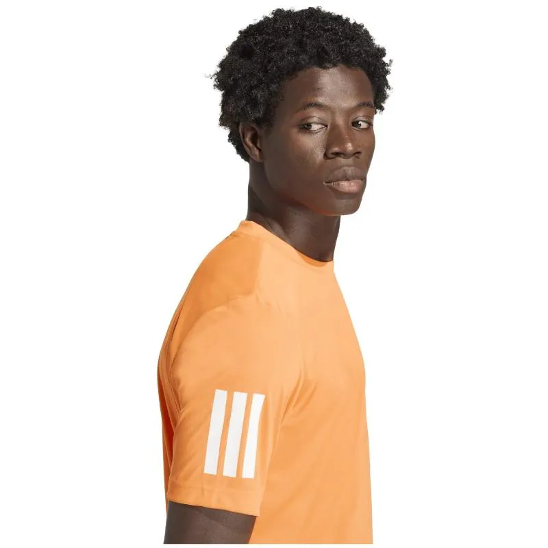 Adidas Club 3 Stripes Orange T-Shirt