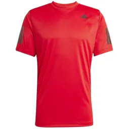 Adidas Club 3 Stripes Red Black T-Shirt