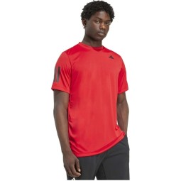Camiseta Adidas Club 3 Stripes Rojo Negro