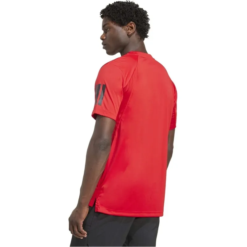 Adidas Club 3 Stripes Red Black T-Shirt