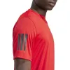 Adidas Club 3 Stripes Red Black T-Shirt