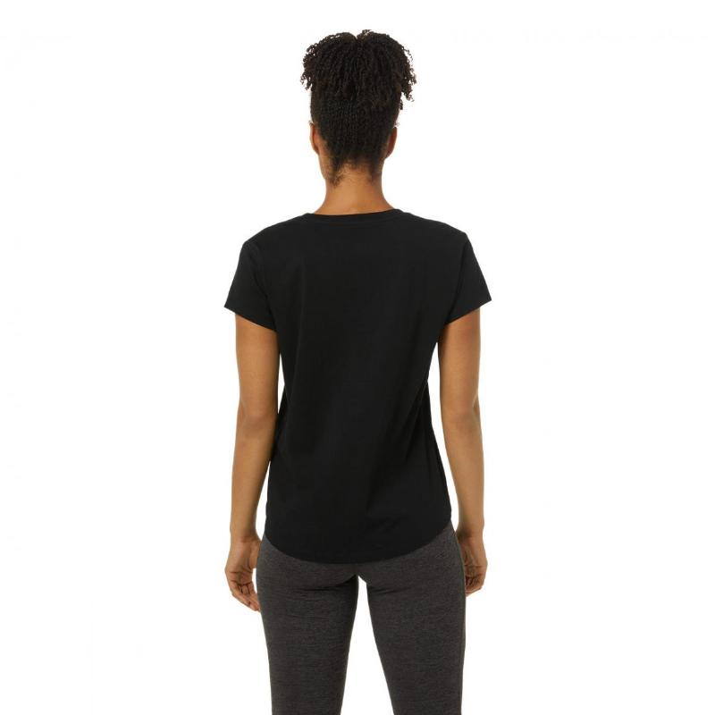 Camiseta Asics Big Logo Tee Negro Mujer - Barata Oferta Outlet