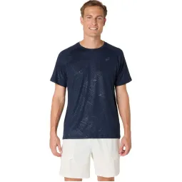 Camiseta Asics Game All Over Print SS Top Azul Medianoche