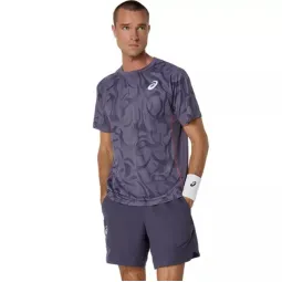 Camiseta Asics Game SS Top Gris Purpura