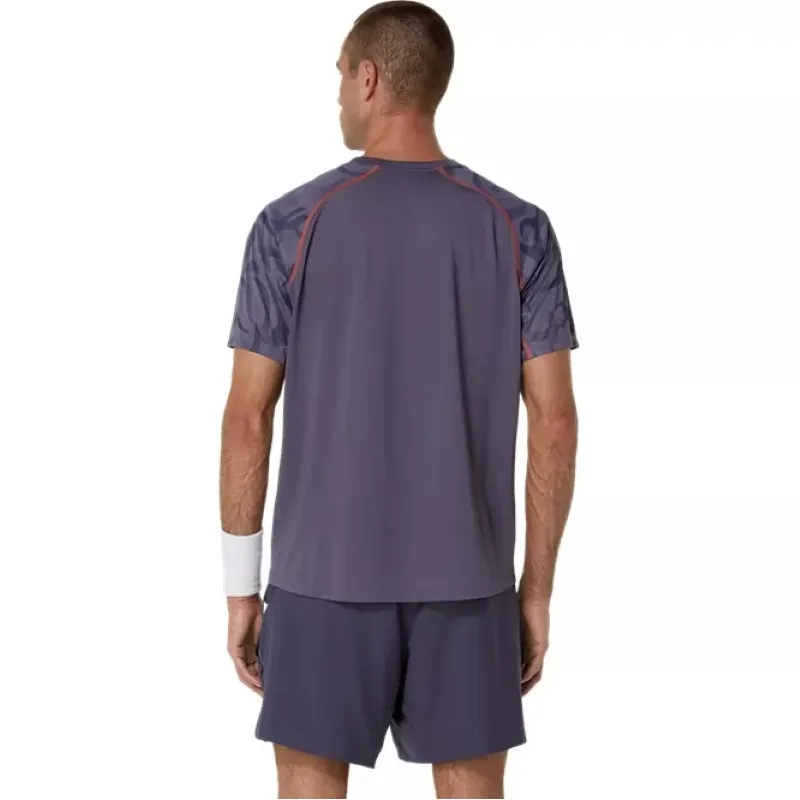 Camiseta Asics Game SS Top Gris Purpura