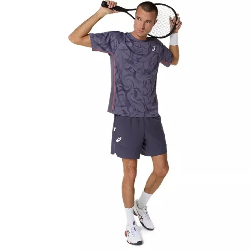 Camiseta Asics Game SS Top Gris Purpura