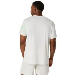 Asics Icon SS Top White Cream Green T-Shirt