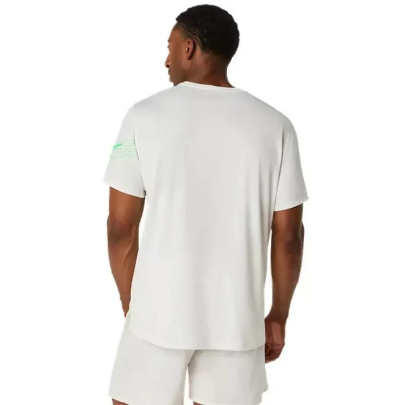Asics Icon SS Top White Cream Green T-Shirt
