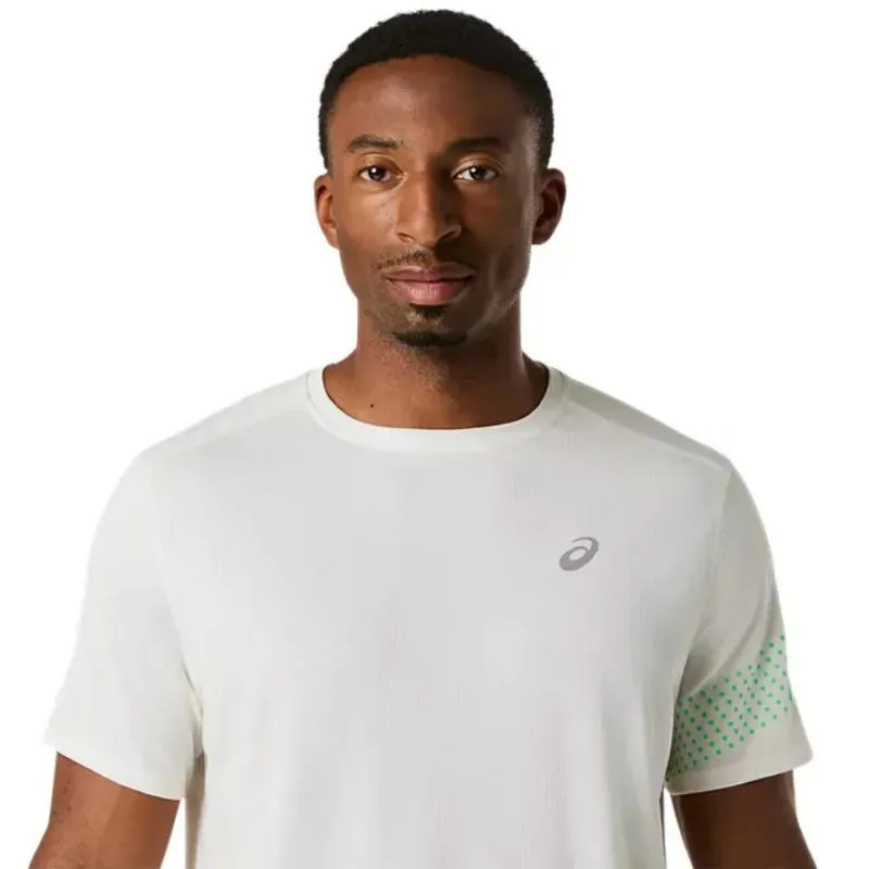 Asics Icon SS Top White Cream Green T-Shirt