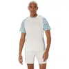 Asics Padel Court Print SS Top Cream Blue T-shirt