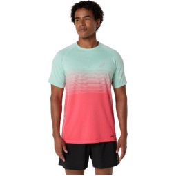 Camiseta Asics Seamless SS Top Coral Verde