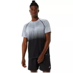 Camiseta Asics Seamless SS Top Negro Performance Gris