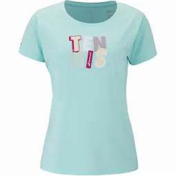 Camiseta Babolat Exercise Message Azul Claro Mujer