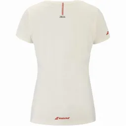 Camiseta Babolat Exercise Message Crema Mujer