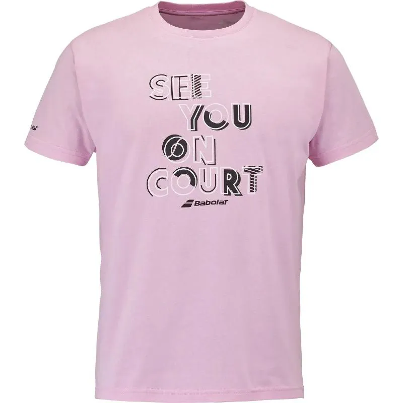 Camiseta Babolat Exercise Message Rosa