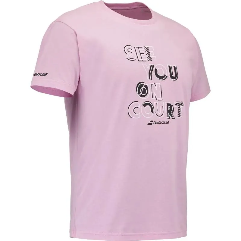 Camiseta Babolat Exercise Message Rosa